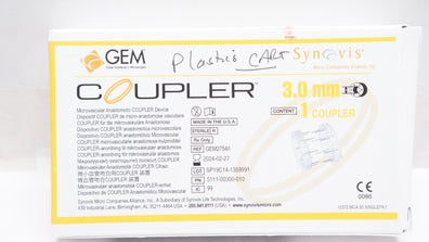 Synovis GEM2754/I GEM Microvascular Anastomotic Coupler Device 3.0mm (x)